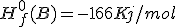 H^0_f(B)=-166Kj/mol